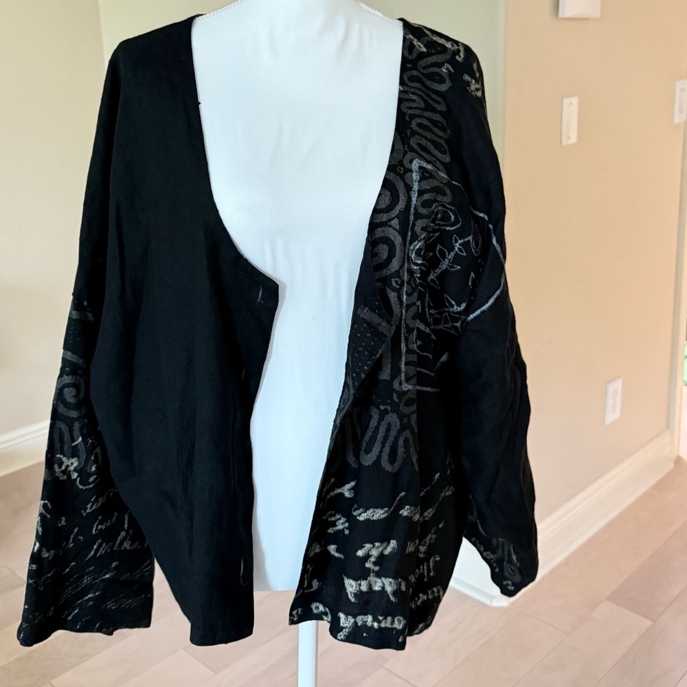 Black and Gold Open Cardigan